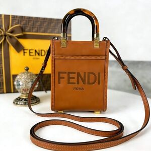 Fendi Mini Sunshine Shopper in Tan